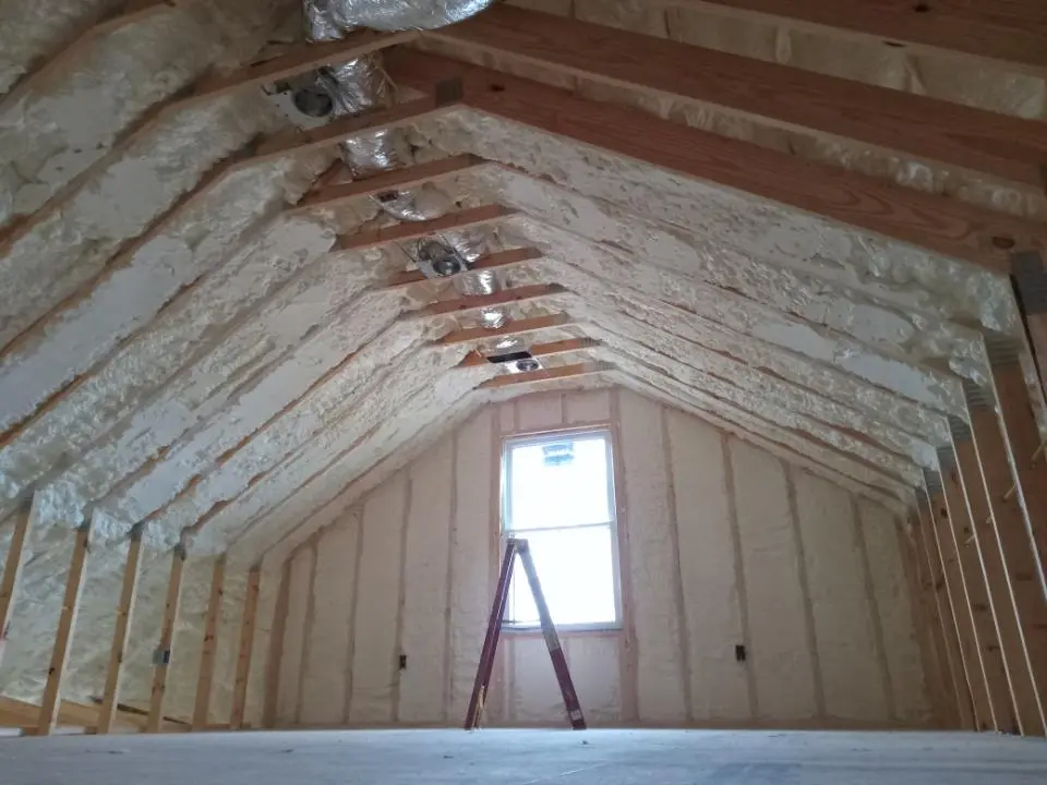 Spray foam roofing application for Crawl Space Insulation project in Winchester